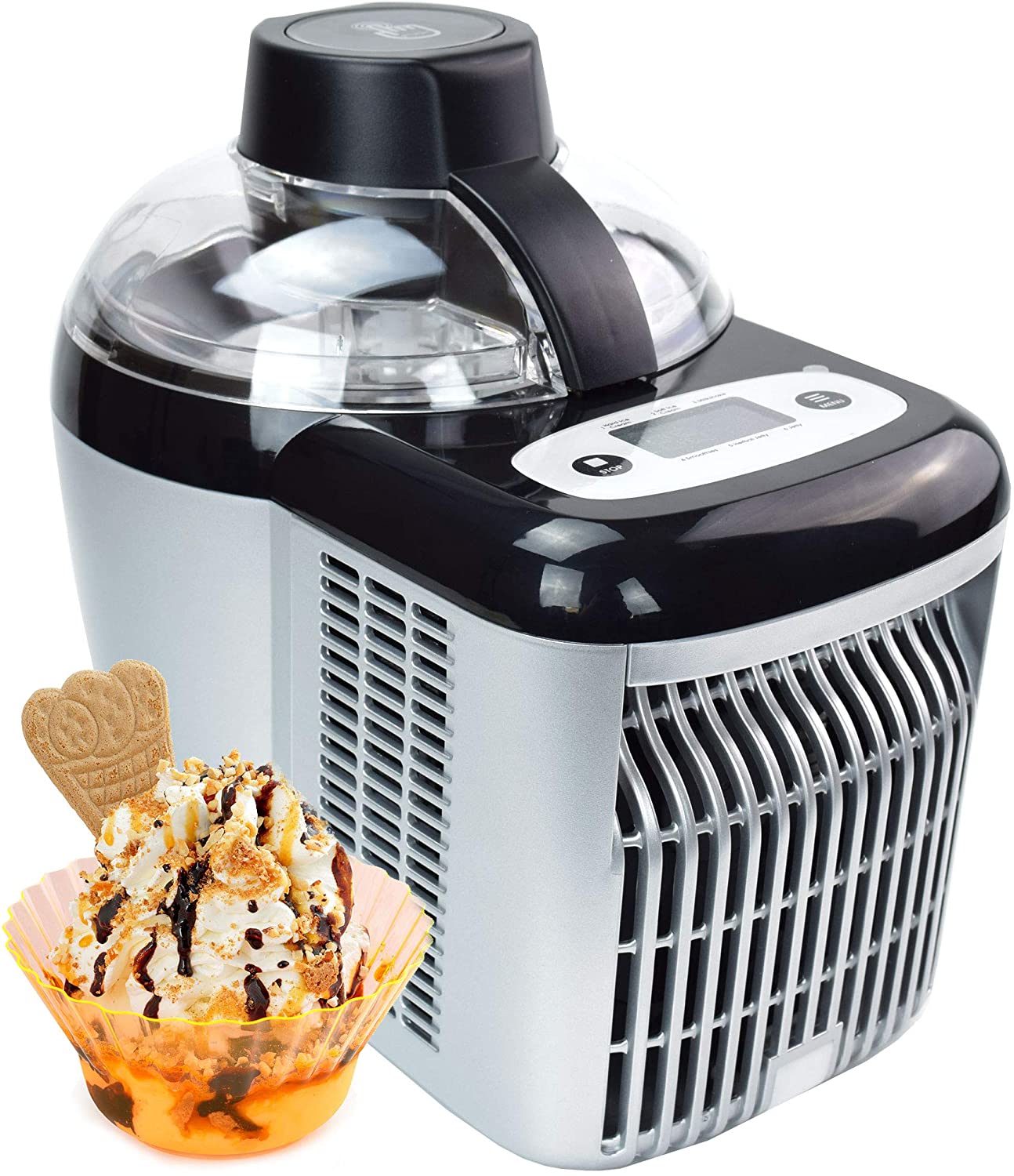 Gino Gelati GG-90W Frozen Yogurt Milkshake Machine Bottle Cooler for Self-Cooling, Extremely Light and Energy-Saving