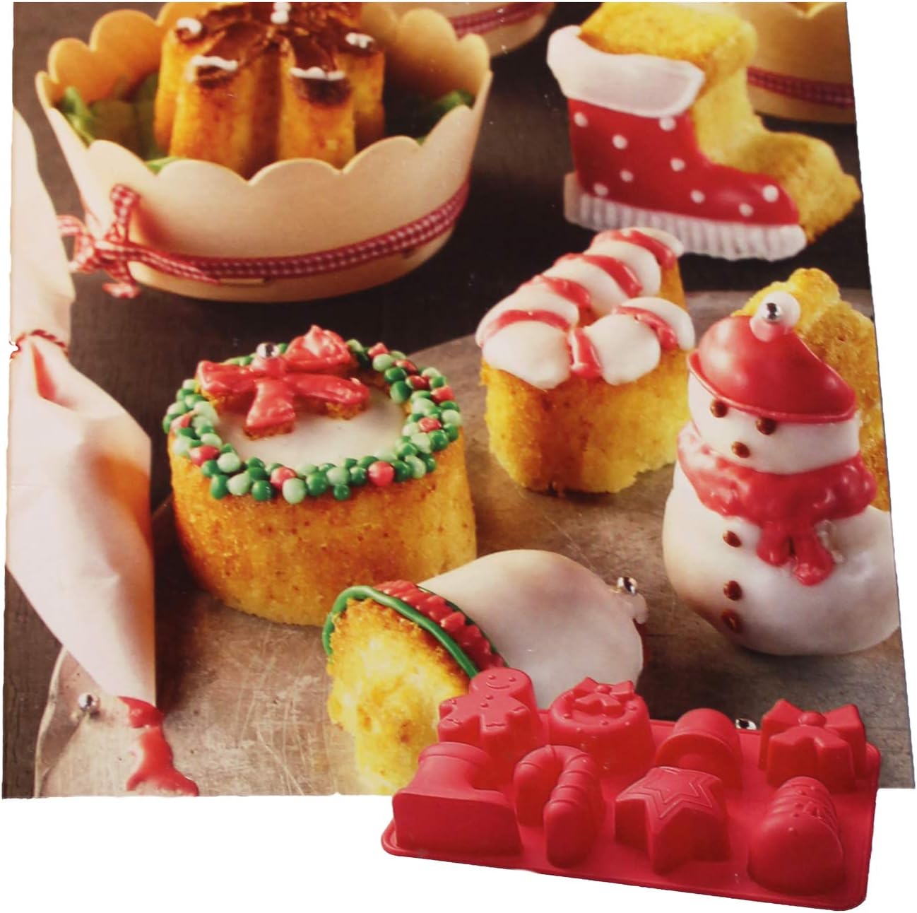 Tchibo TCM 3D Silicone Baking Mould Christmas with 8 Christmas Designs