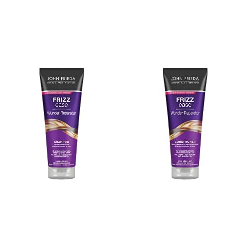 John Frieda Frizz Ease Wonder Repair Set for Frizzy, Damaged Hair - Shampoo and Conditioner - Instant Repair and Long Lasting Protection Set: 500 ml