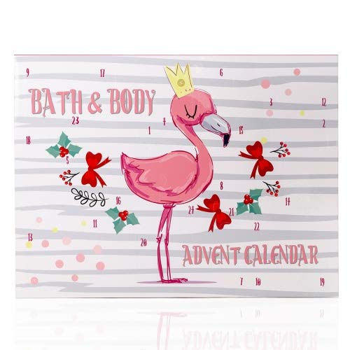 Accentra Flamingo Advent Calendar for Girls With 24 Bath and Body Care Products for A Varied and Pampered Advent Season