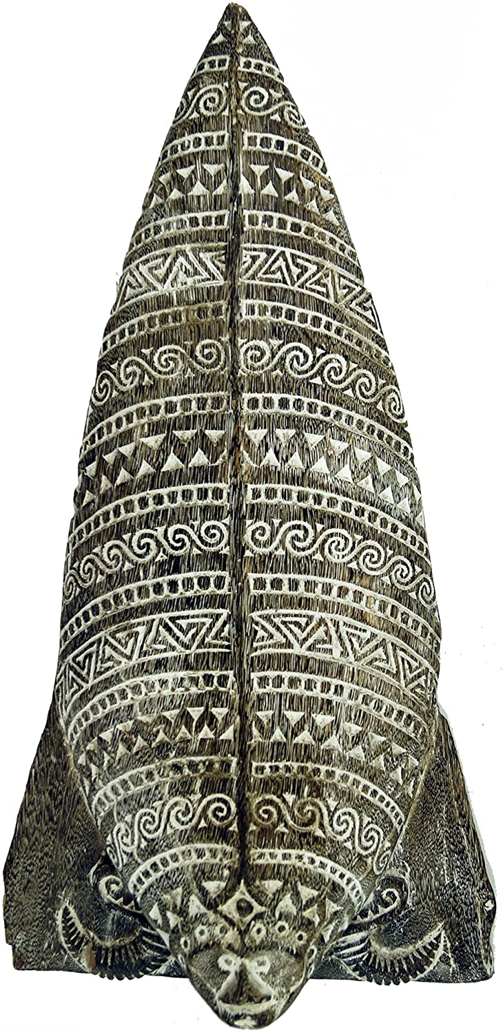 Guru-Shop East Timor Mask, Ethnic Mask, Carved Mask, Model 4, Brown, 57 x 30 x 8 cm, Masks and Wall Decoration