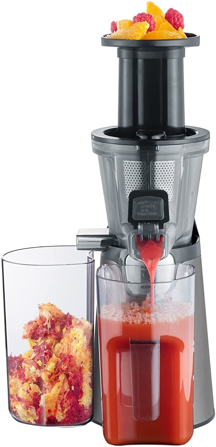 SEVERIN ES 3571 Slow Juicer (150 W, Frozen Fruits attachment included) metallic gray / black / stainless steel
