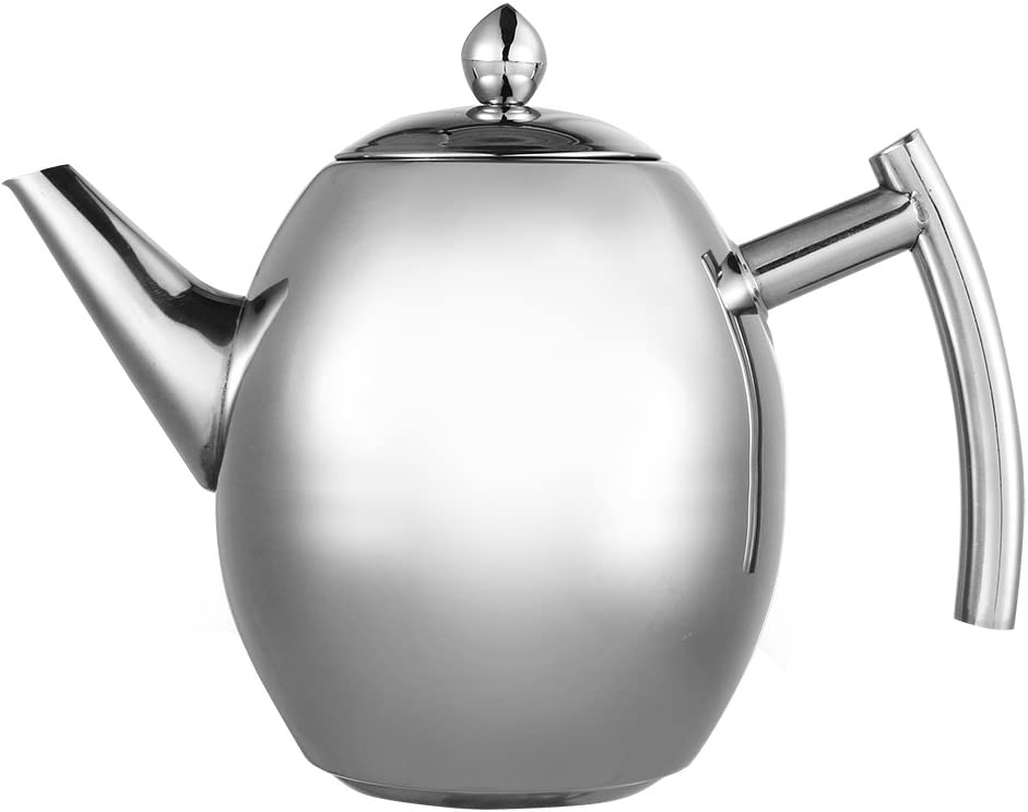 DEWIN Stainless Steel Large Teapot, Durable Stainless Steel Teapot, Coffee Pot, Kettle with Filter, Large Capacity Tea Leaves or Other Scrubs, Can Be Filtered (1.5 L)