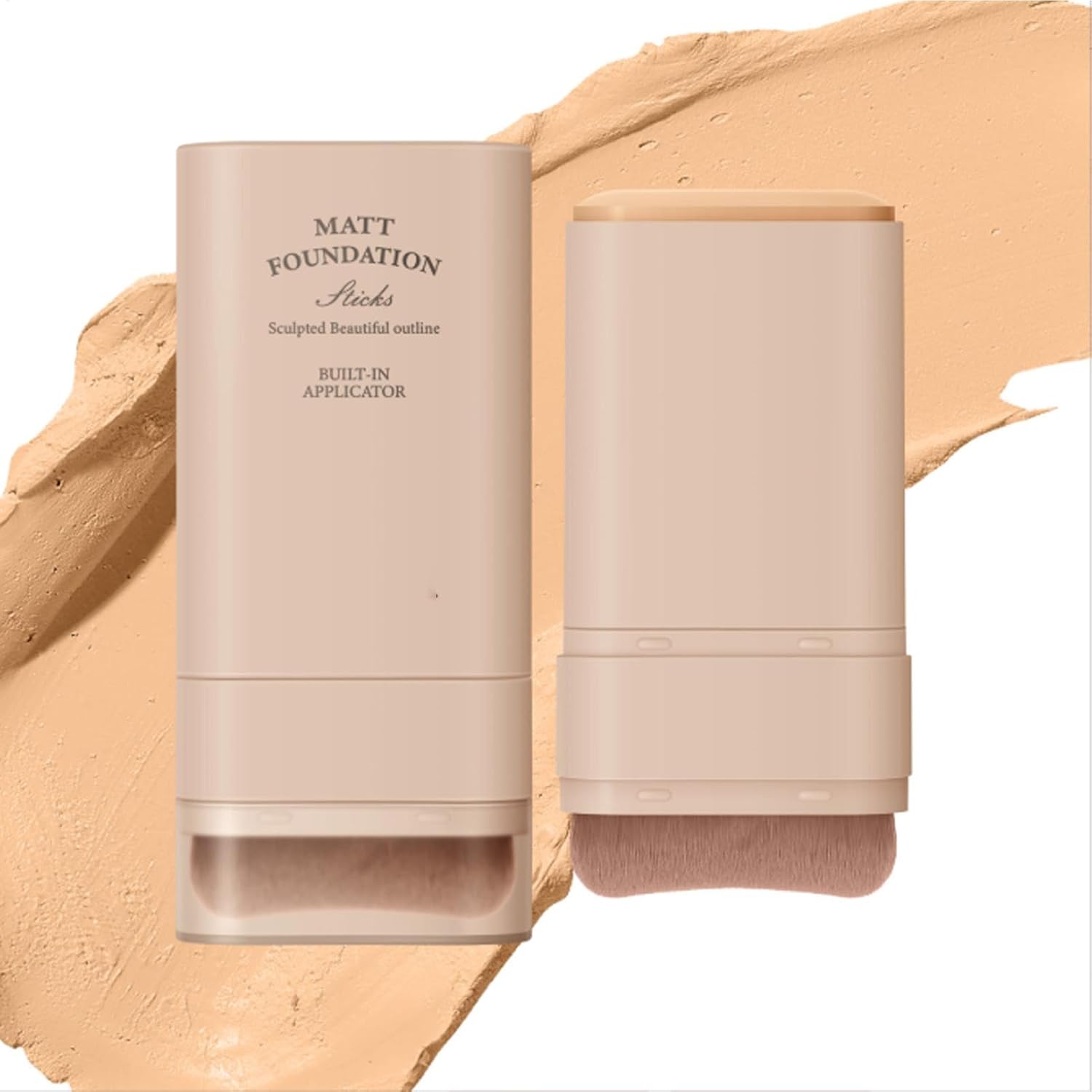 Derolr Foundation Stick, Multi-Purpose Makeup Foundation Stick with Brush, Pimple Concealer, Portable Foundation, Face Cosmetics for Dating, 20 g