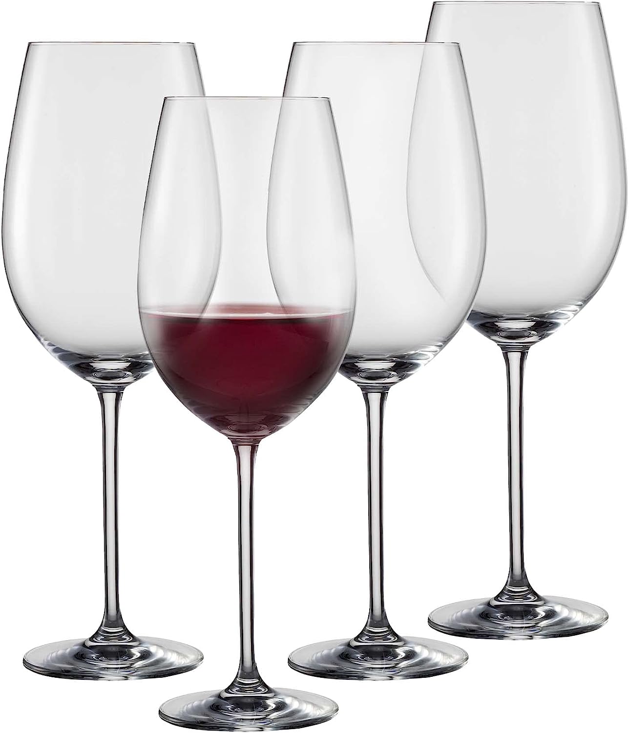 Schott Zwiesel Vinos Bordeaux Red Wine Glasses (Set of 4), Graceful Bordeaux Glasses for Red Wine, Dishwasher-Safe Tritan Crystal Glasses, Made in Germany (Item No. 130009)