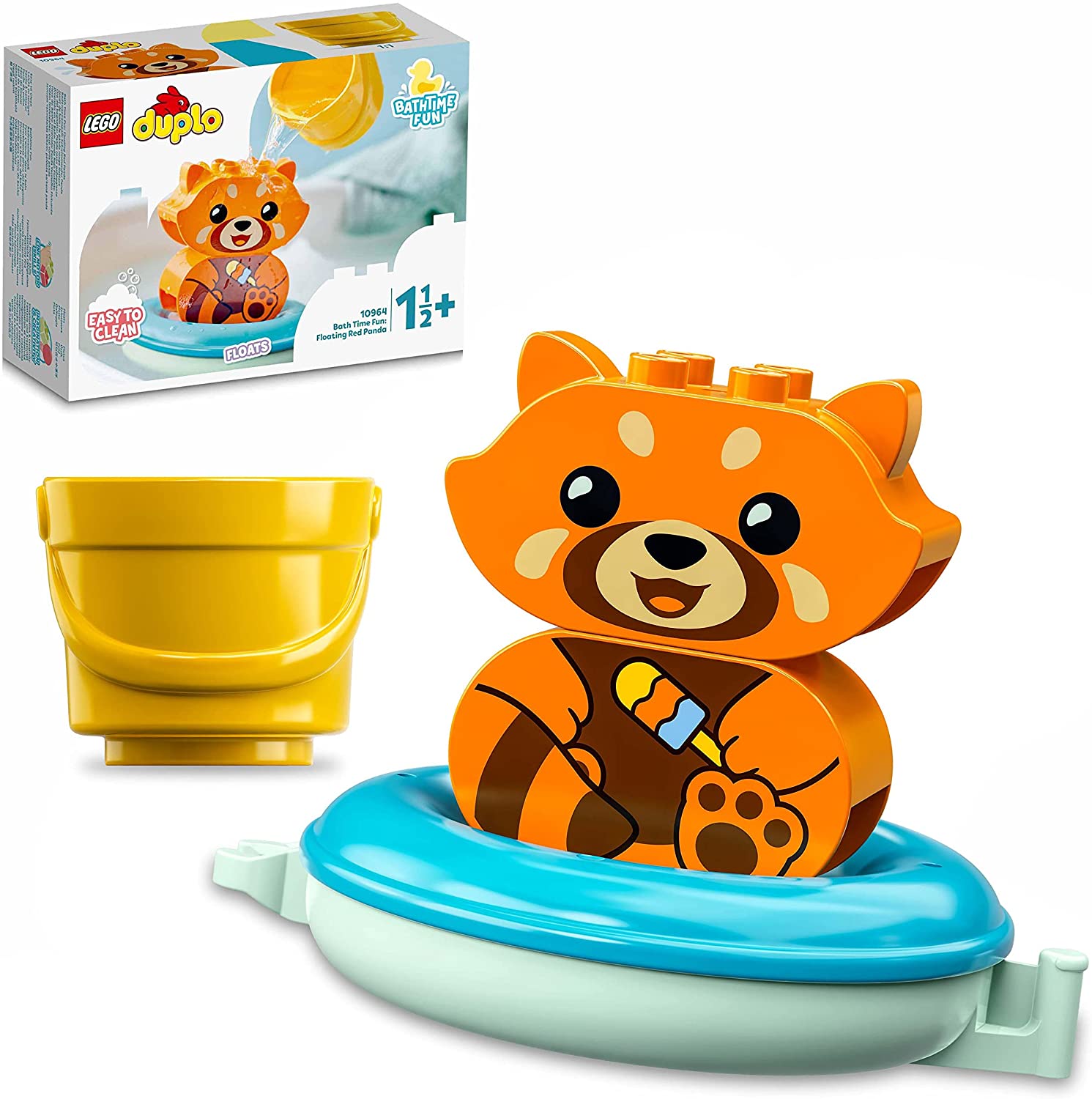 LEGO 10964 DUPLO Badewannenspaß: Schwimmender Panda, Badespielzeug für Baby