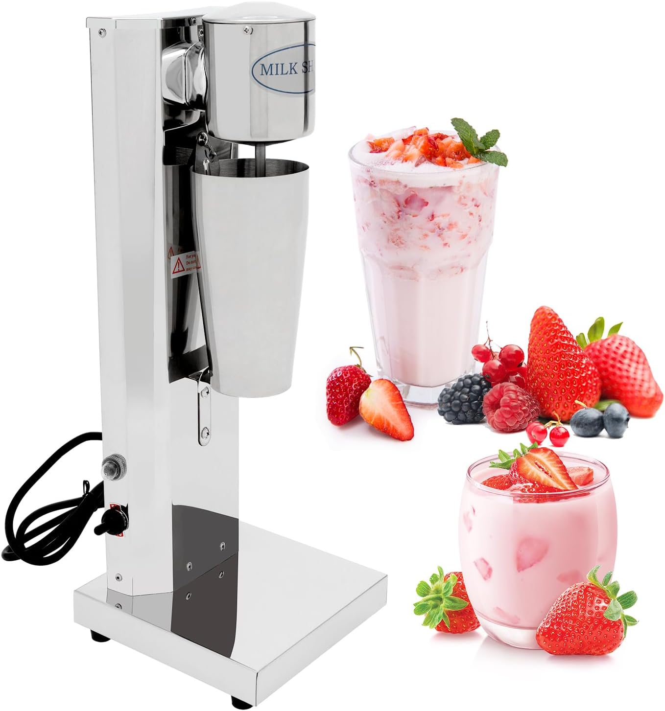 650 ml Electric Milkshake Machine, Protein Shaker, Bar Mixer, Cocktail Shaker, Milk Single Head Protein Shaker, Milkshake Mixer, Drink with Non-Slip Feet, for Milkshakes Drinks Milk Tea Shops Cafés