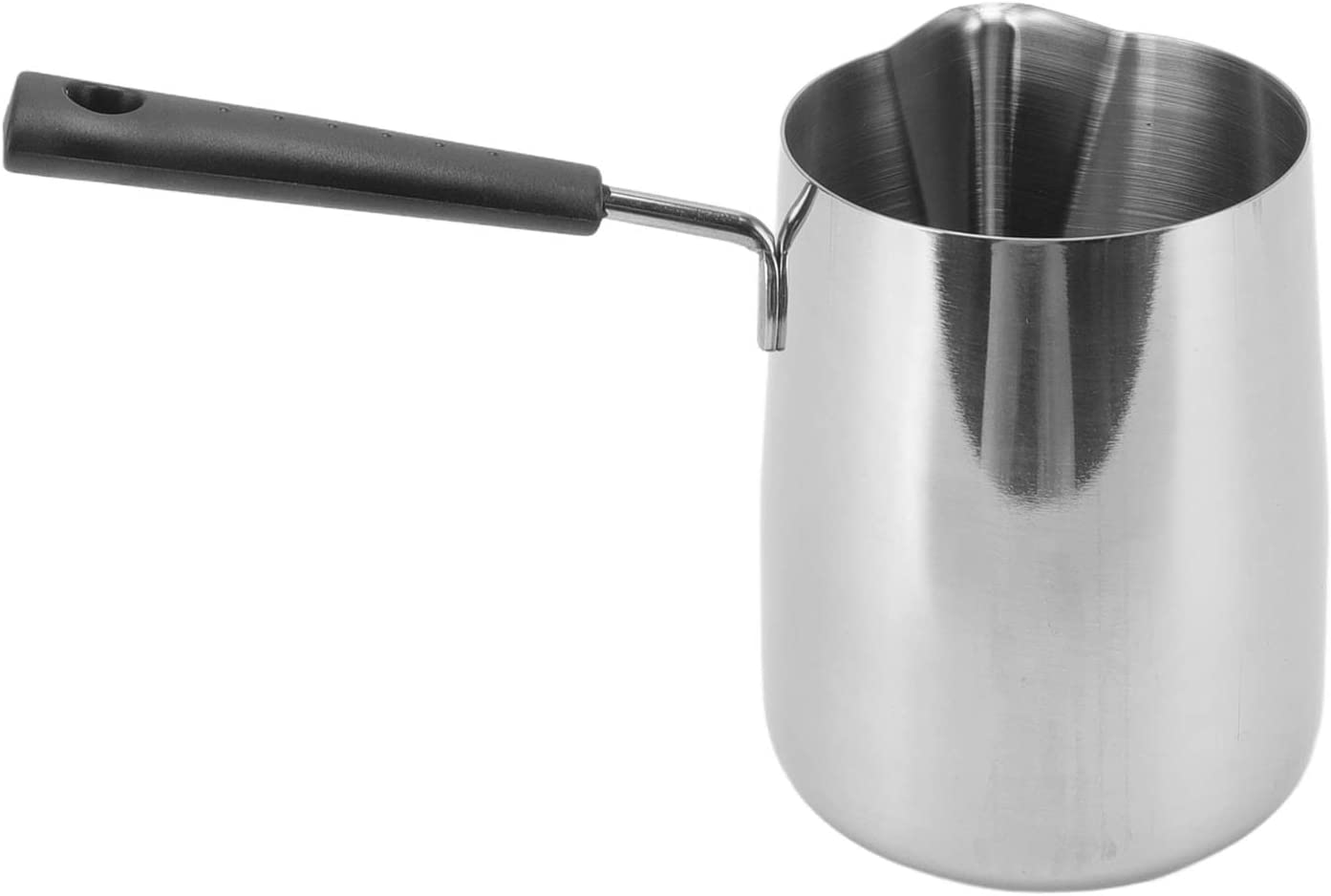 Qcwwy Coffee Toroid Jug with Long Handle, Rustproof Coffee Decanter Jug, Milk Frother Jug Stainless Steel 304 350ml Cappuccino Milk Frother Cup for Home Cafe Office (#3)