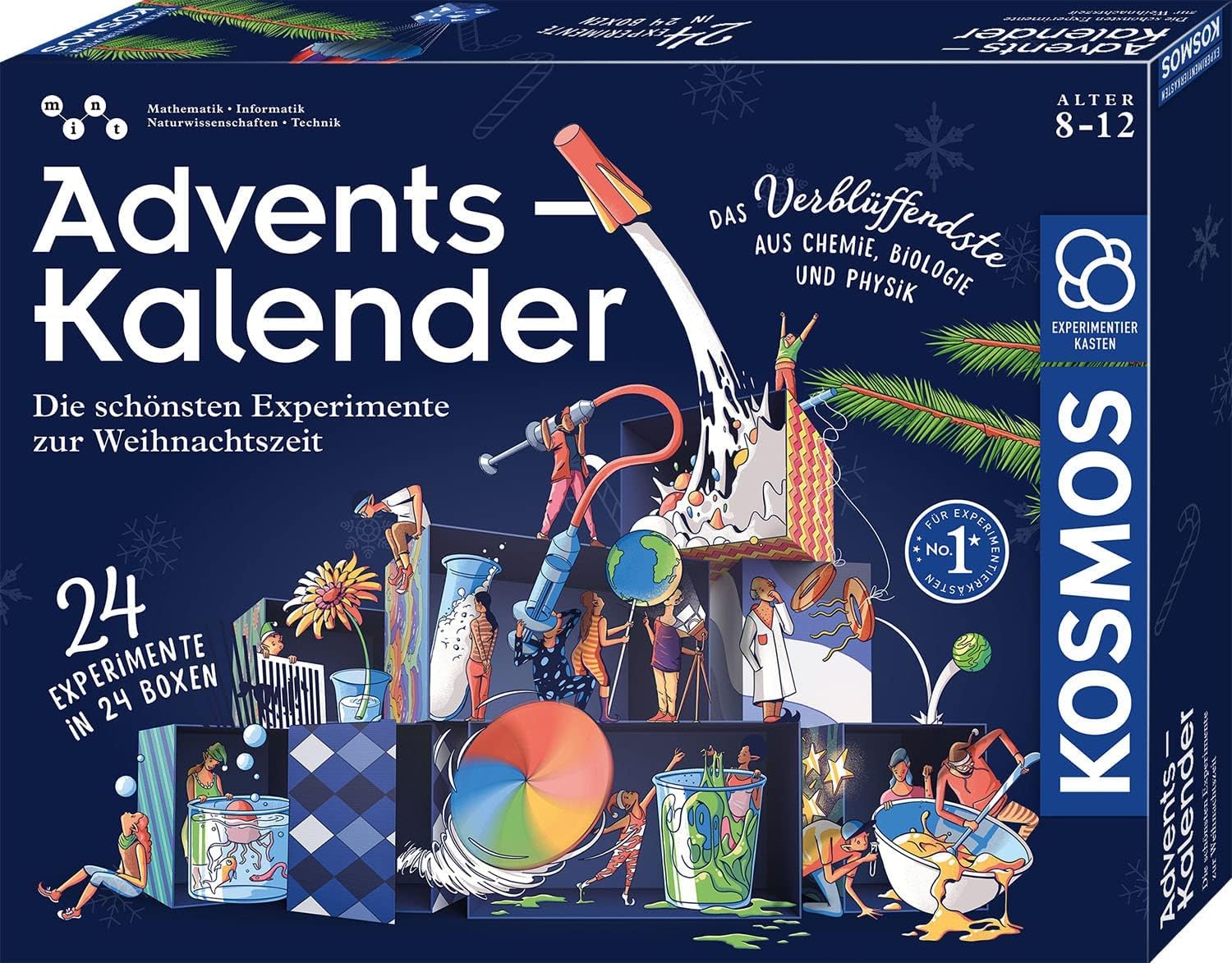 KOSMOS 661007 Advent Calendar - The Most Beautiful Experiments at Christmas Time, Easy to Understand, in 5 Minutes, for Children from 8-12 Years, Toy Advent Calendar, Science Advent Calendar
