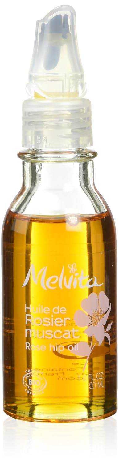 Melvita – Bio-Muskatrosenöl – Nährt und revitalisiert – Reduziert Dehnungsstreifen – 100 % natürlich – Bio-zertifiziert – Flasche 50 ml