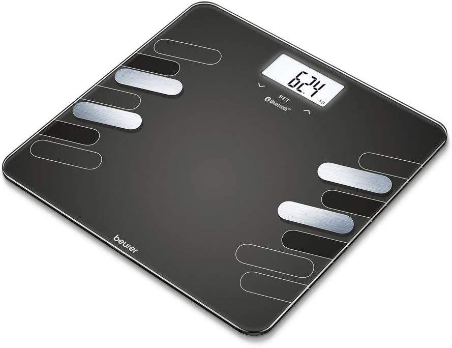 Beurer BF 600 Style Diagnostic Scale, Body Fat, Body Water, Muscle Percentage and Bone Mass, Calorie Requirement AMR/BMR, BMI with App, Certified Data Protection