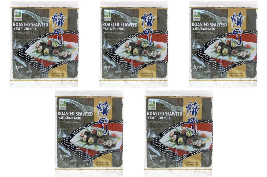 5-pack JHFOODS roasted seaweed Yaki Sushi Nori Gold 28g
