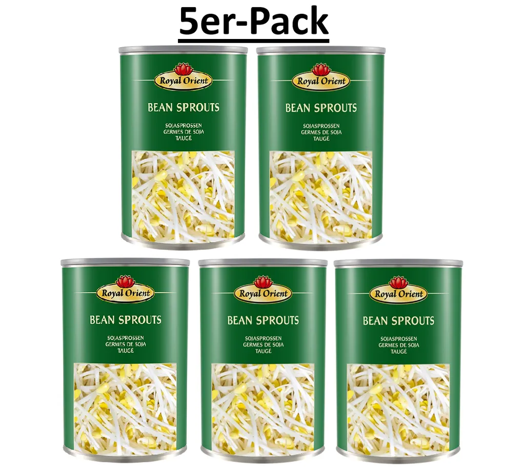 Pack of 5 Royal Orient bean sprouts in water 425g