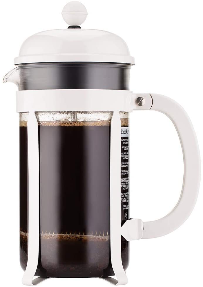 Bodum Chambord Coffee Maker 8 Cup Cafetiere, Chrome/White 10.6 x 17.1 x 24.5 cm