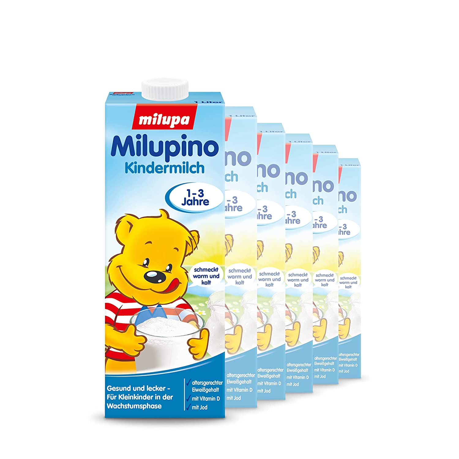 Milupa Milupino Kindermilch ab 1 Jahr, Milchnahrung trinkfertig (6 x 1 Liter)