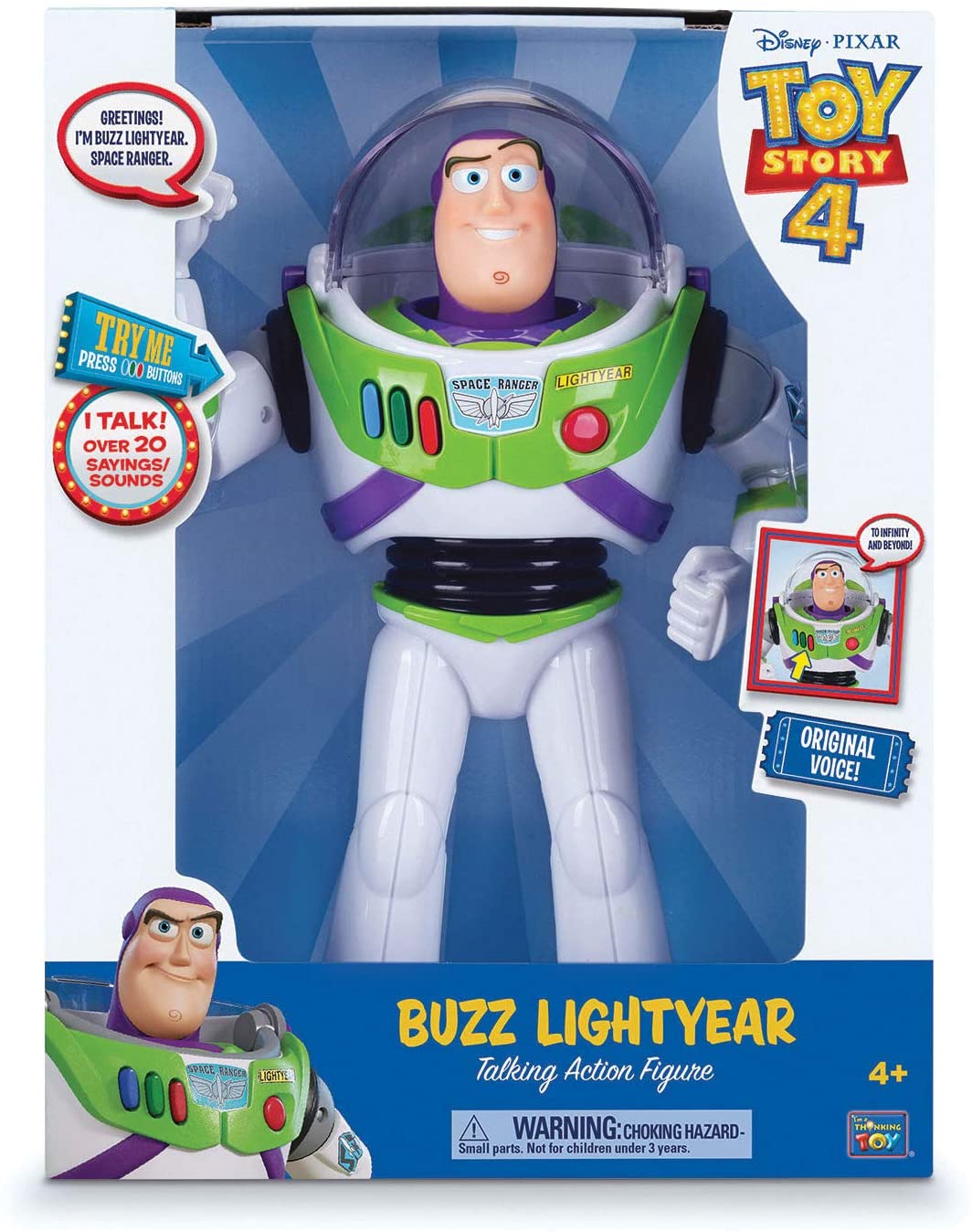 Mtw Toys 64069" Disney Pixar Toy Story Talking Action Figure, White