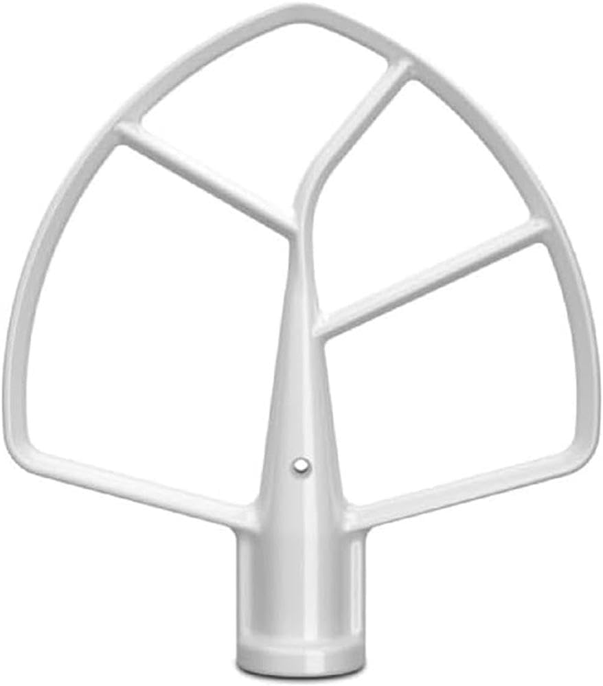 White-coated flat beater for bowl lift stand mixer