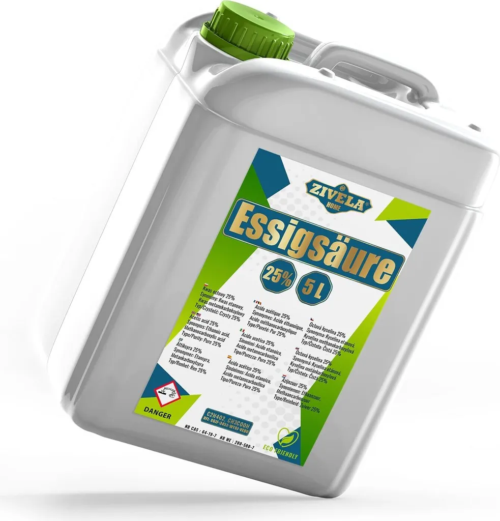 5L Acetic Acid 25% - The gentle all-rounder for your household! | 5L Acetic Acid 25% Food Grade Europe