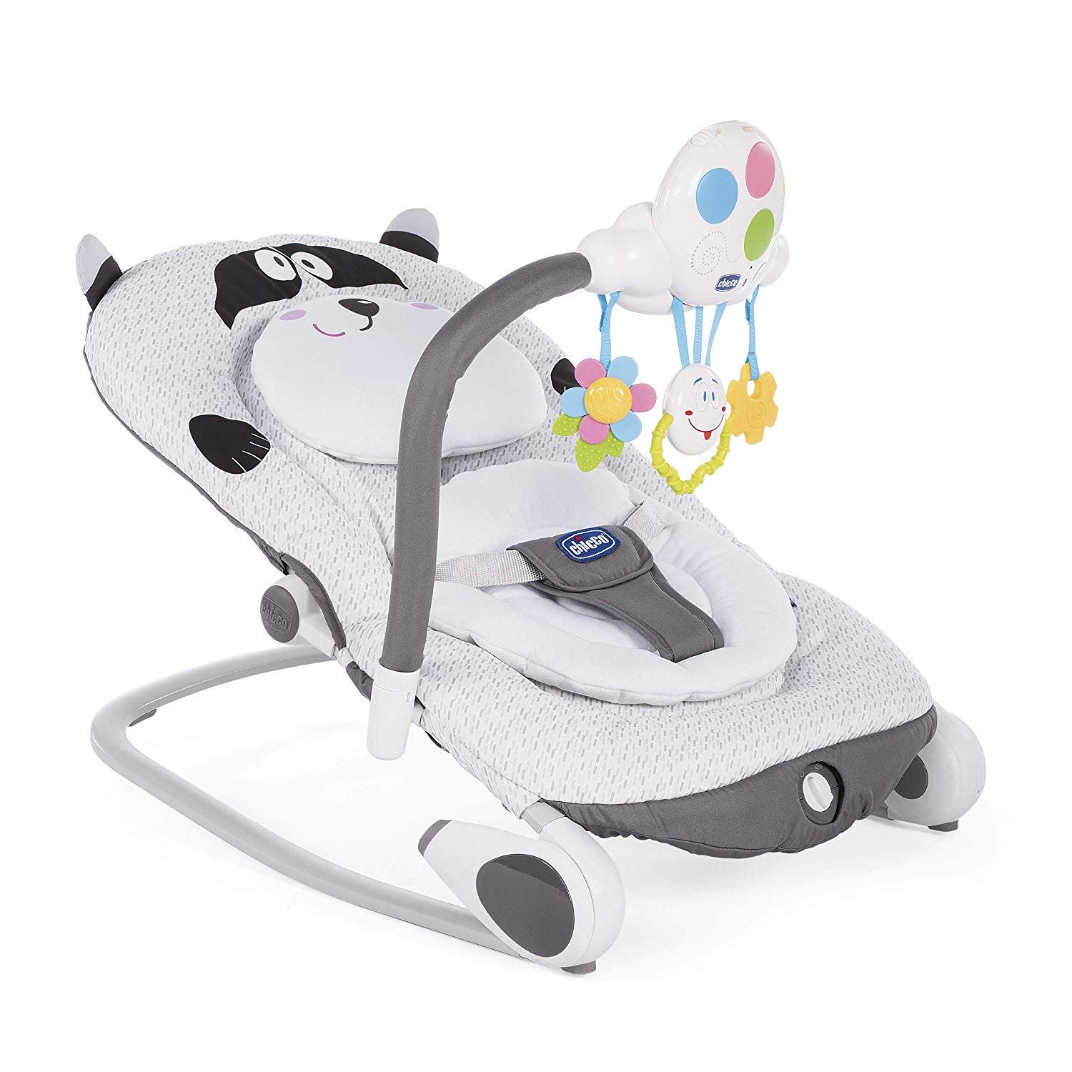 Chicco Balloon Infant and Baby Rocker 0 Months - 18 kg, Rocker and Chair Function, Adjustable Backrest, Compact Closure, Vibration, Interactive Electronic Toy, Lights and Sound