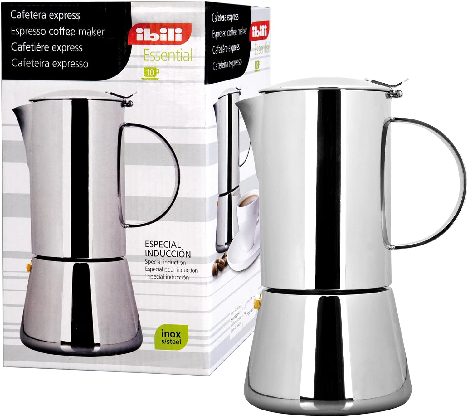 Ibili - Express Essential 2 Cup 100ml Stainless Steel Induction Coffee Maker