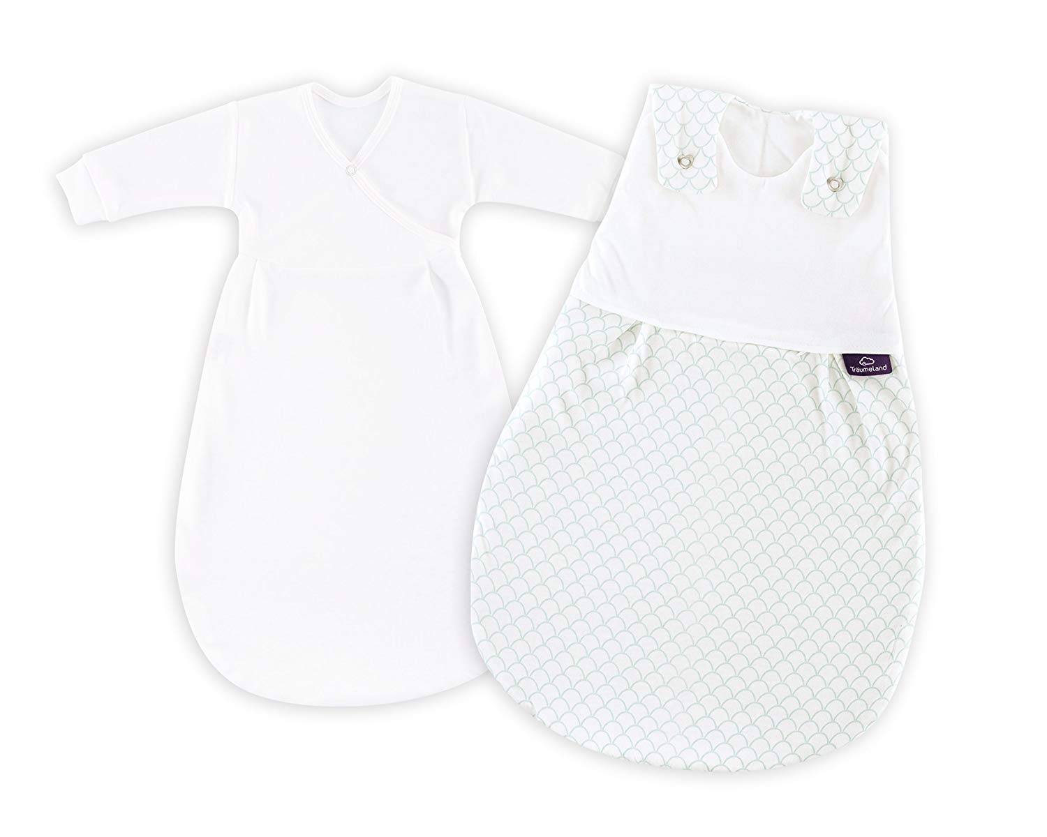 Träumeland S0100751 Baby Sleeping Bag Liebmich 2 Flakes White, UK Size 16, Multi-Colour