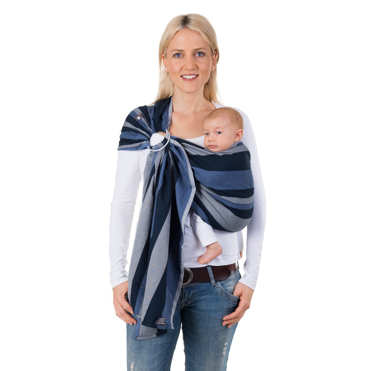 Hoppediz Ring Sling with Stripes - Carrying Aid Includes Binding Instructio