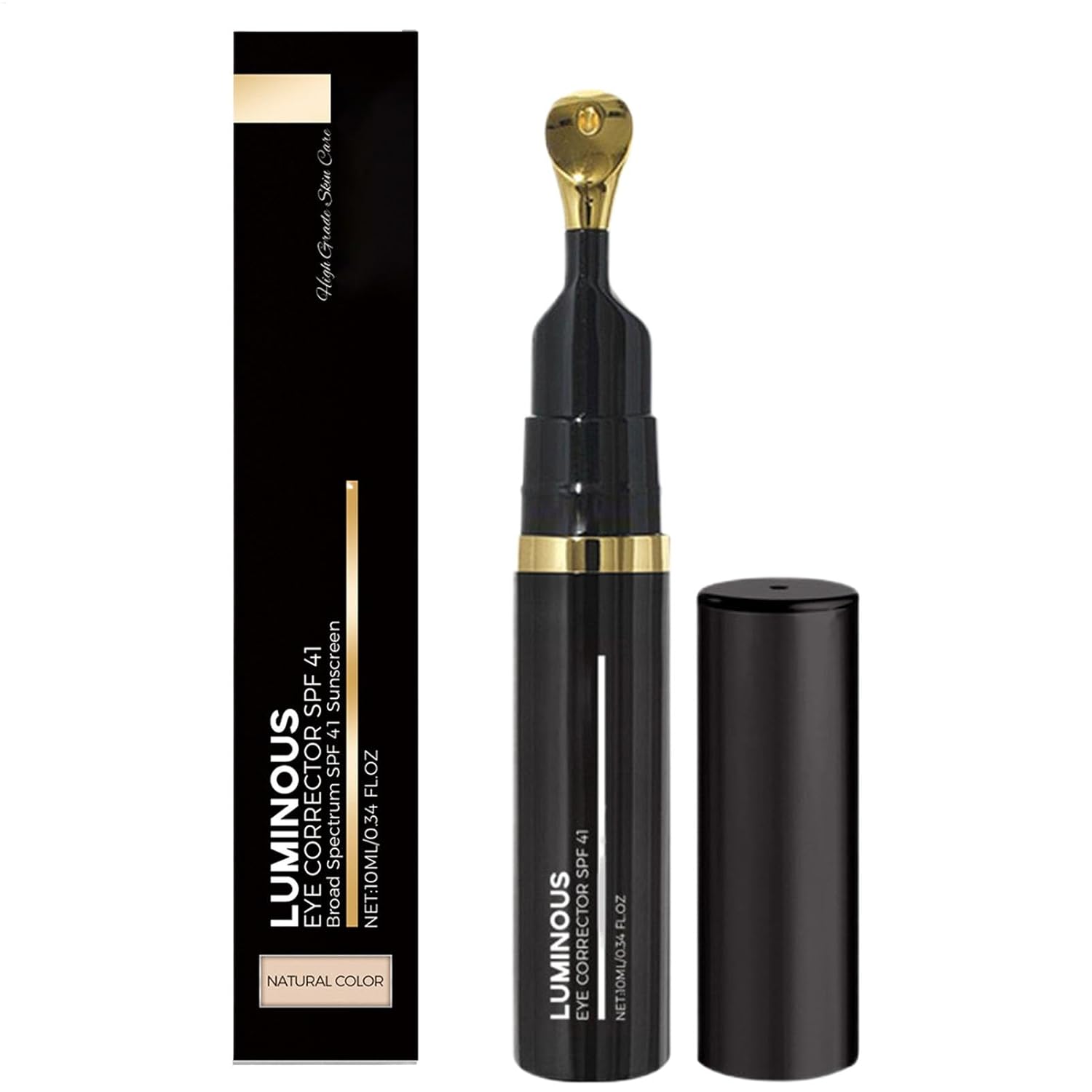 2024 Luminous Eye Corrector SPF 41, Under Eye Concealer - Under Eye Colour Corrector for Dark Rings, Tinted Anti-Ageing Eye Cream, Moisturising Eye Serum with Peach Undertone