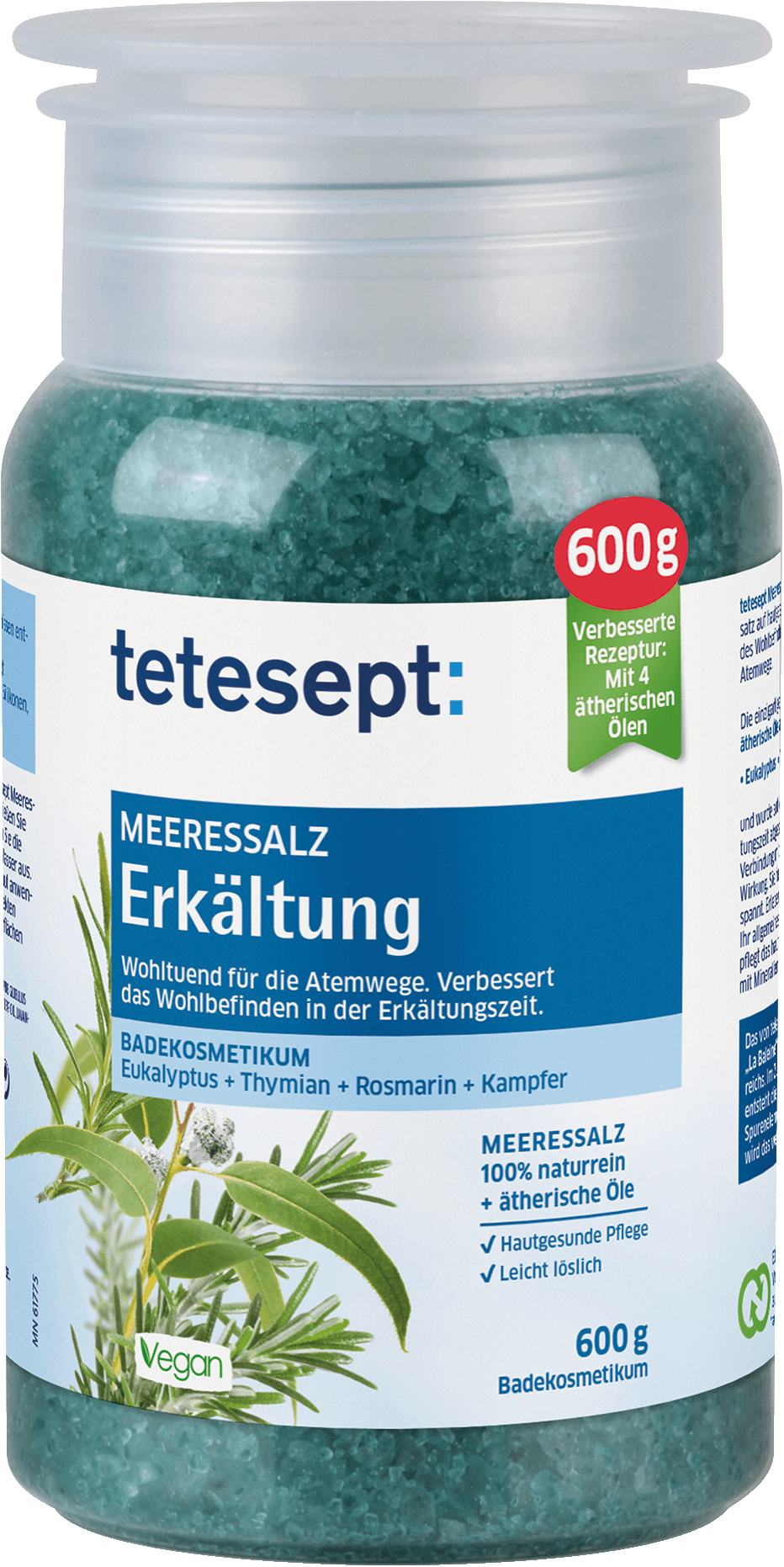 tetesept Bath Salts Sea Salt For The Common Cold, 600 G