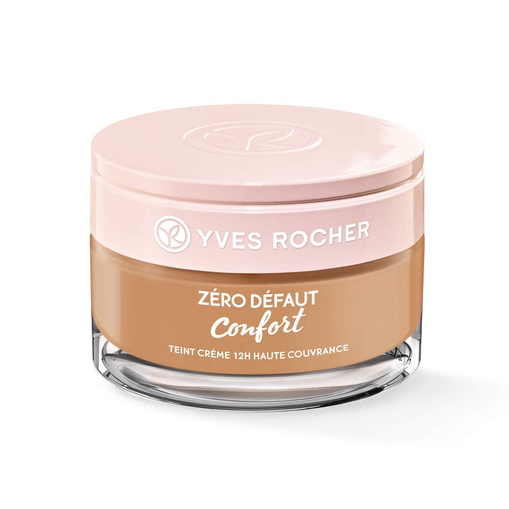 Yves Rocher Couleurs Nature Cream Make-Up 12 Hours High Coverage Beige 300 Rich Foundation 1 x Glass Jar 40 ml, ‎beige