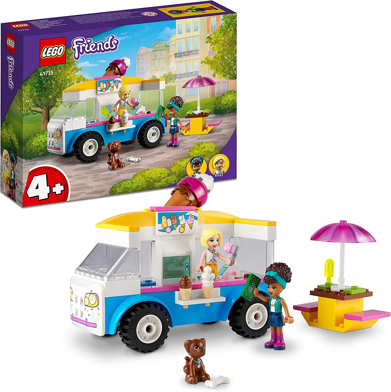 LEGO 41715 Friends Ice Cream Toy for Summer with Vehicle and Mini Doll Andrea, Set for Children from 4 Years