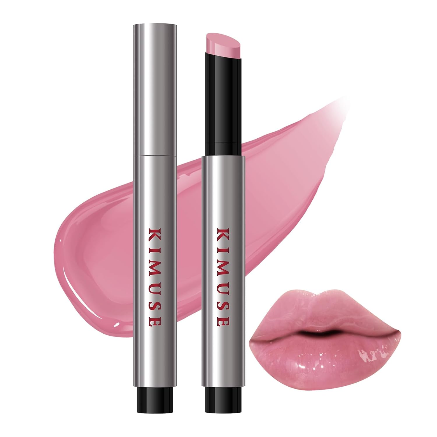 KIMUSE Lip Plumper, Hydrating Korean Lip Gloss, Click Tinted Lip Balm Solid Lipstick for Plumps & Moisturises, Long Wearing All-in-One Lip Plumping, Gloss, Balm