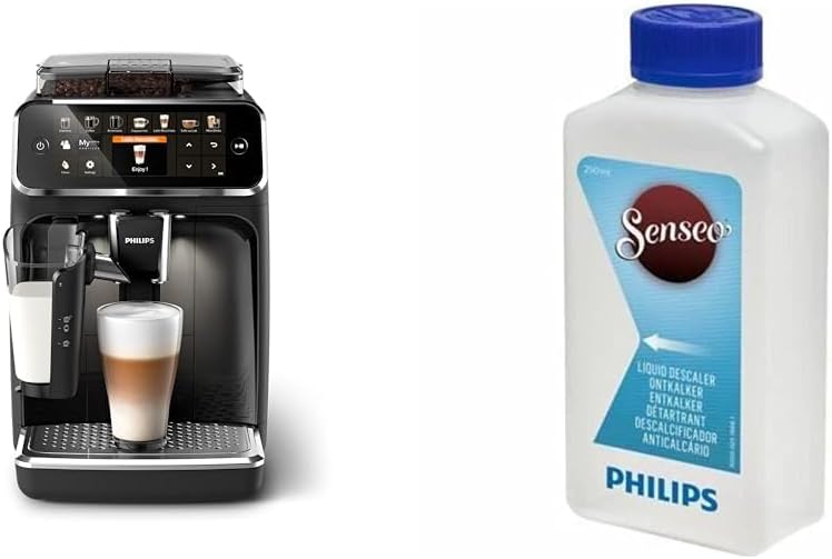Philips EP5441/50 Series 5400 Fully Automatic Coffee Machine, Lattego Milk System, 12 Coffee Specialities, Intuitive Display, 4 User Profiles, Black & Senseo Ca6520/00 Liquid Descaler, 250 ml