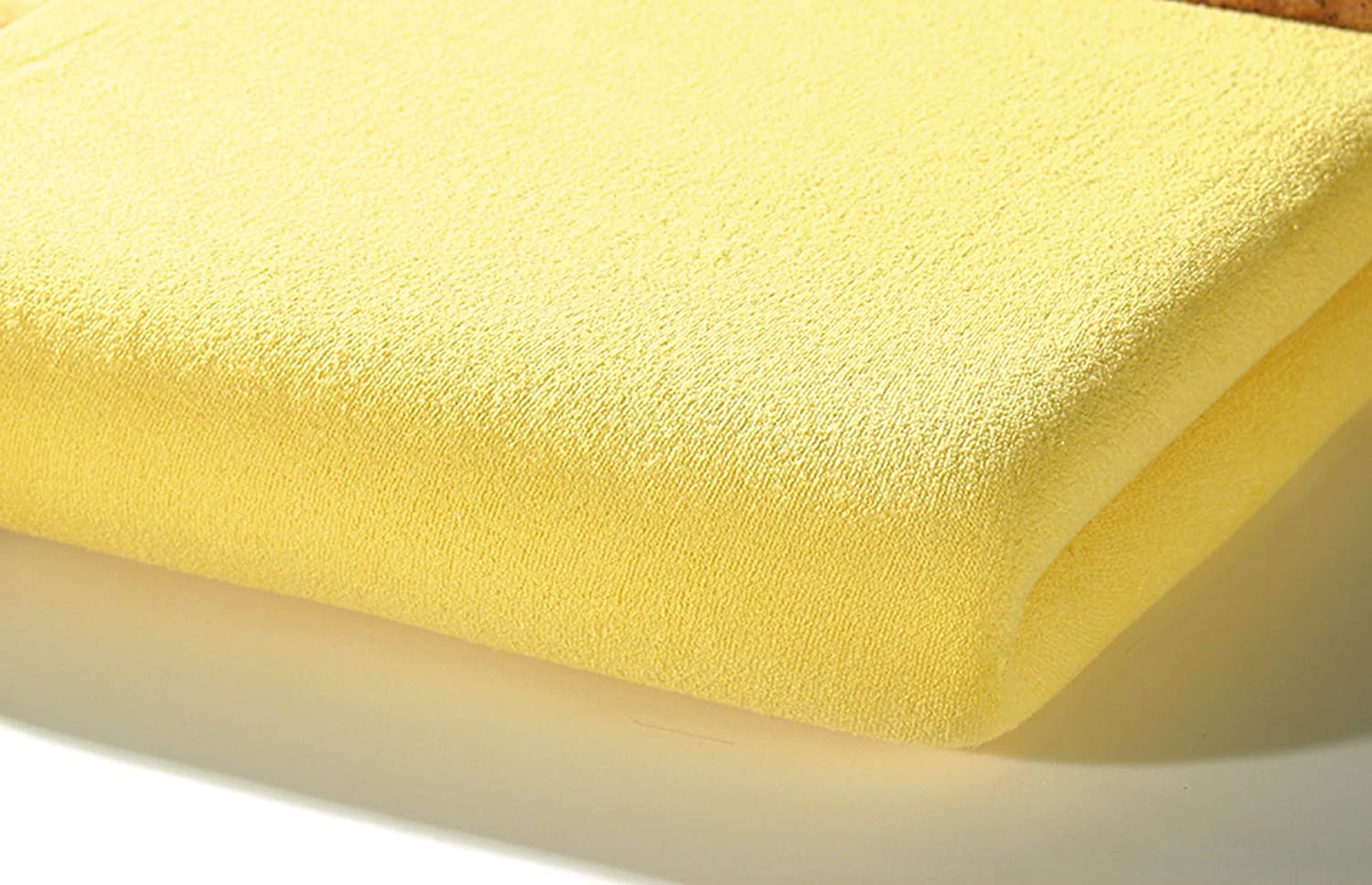 ALVI 93425 Fitted Sheet Terry Cloth, Yellow