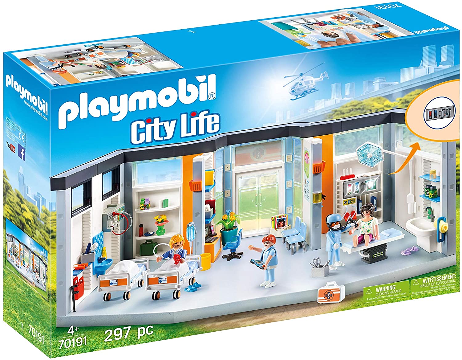 Playmobil City Life 70191 Hospital with Lighting Effects for Age 4 and Abov