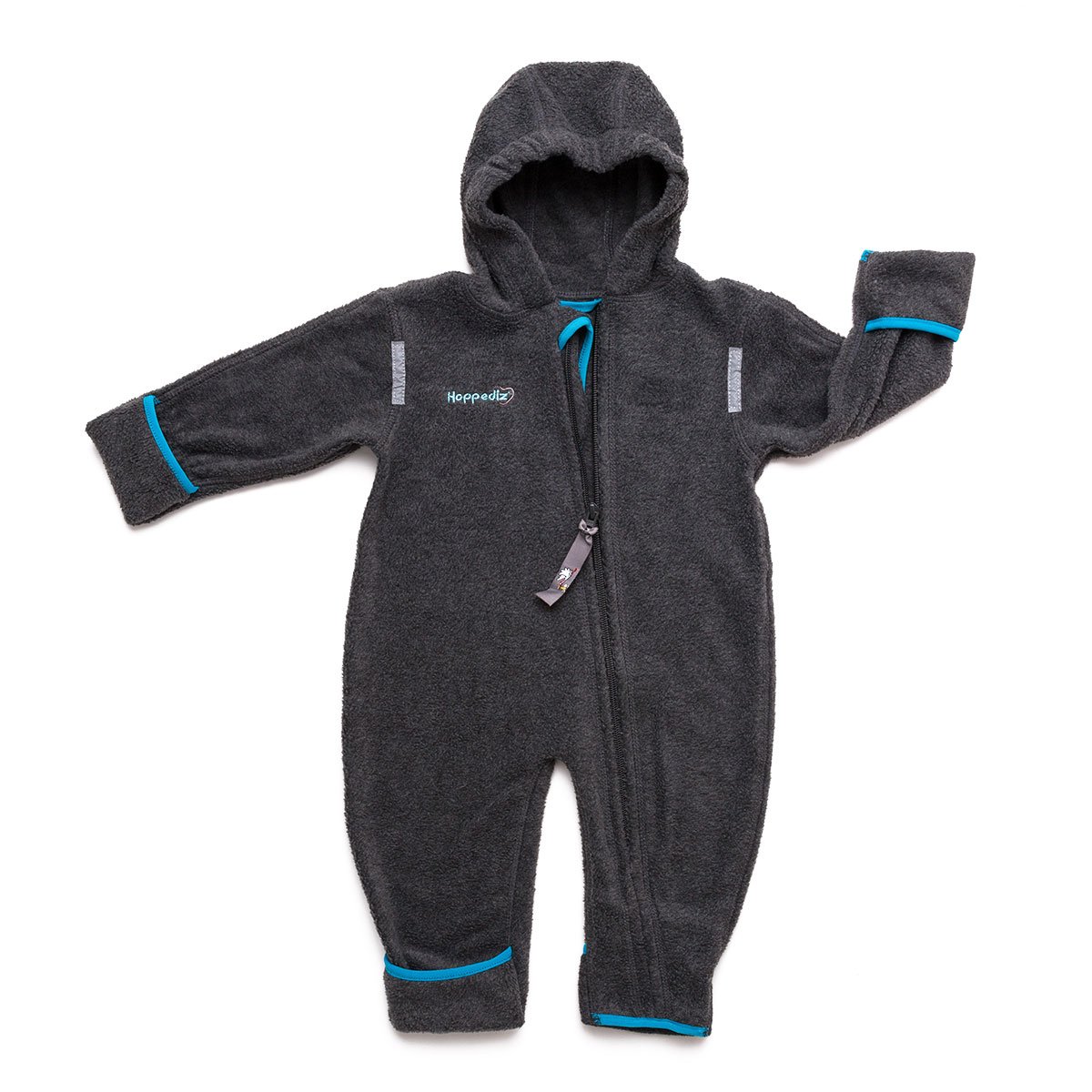 Hoppediz Fleece Jumpsuit For Baby And Toddler  56-62 Charcoal