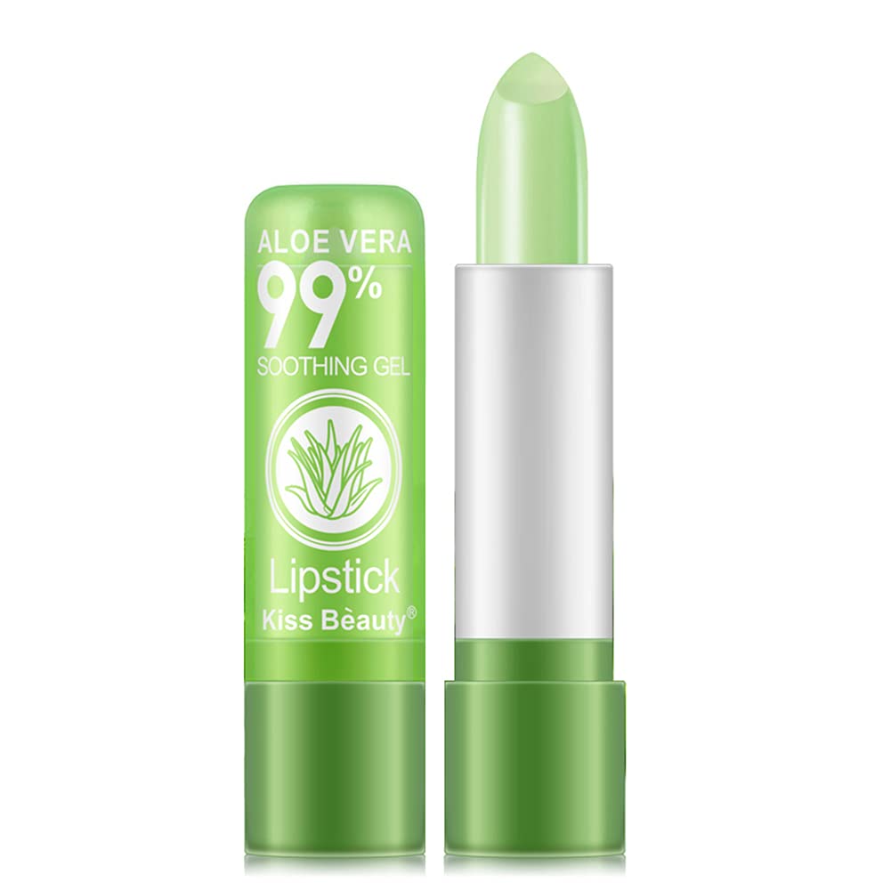 JAWSEU 1 x aloe vera lipstick, colour changing lipstick, moisturising lip care, long-lasting moisturising lipstick, jelly lipstick, ‎1pcs