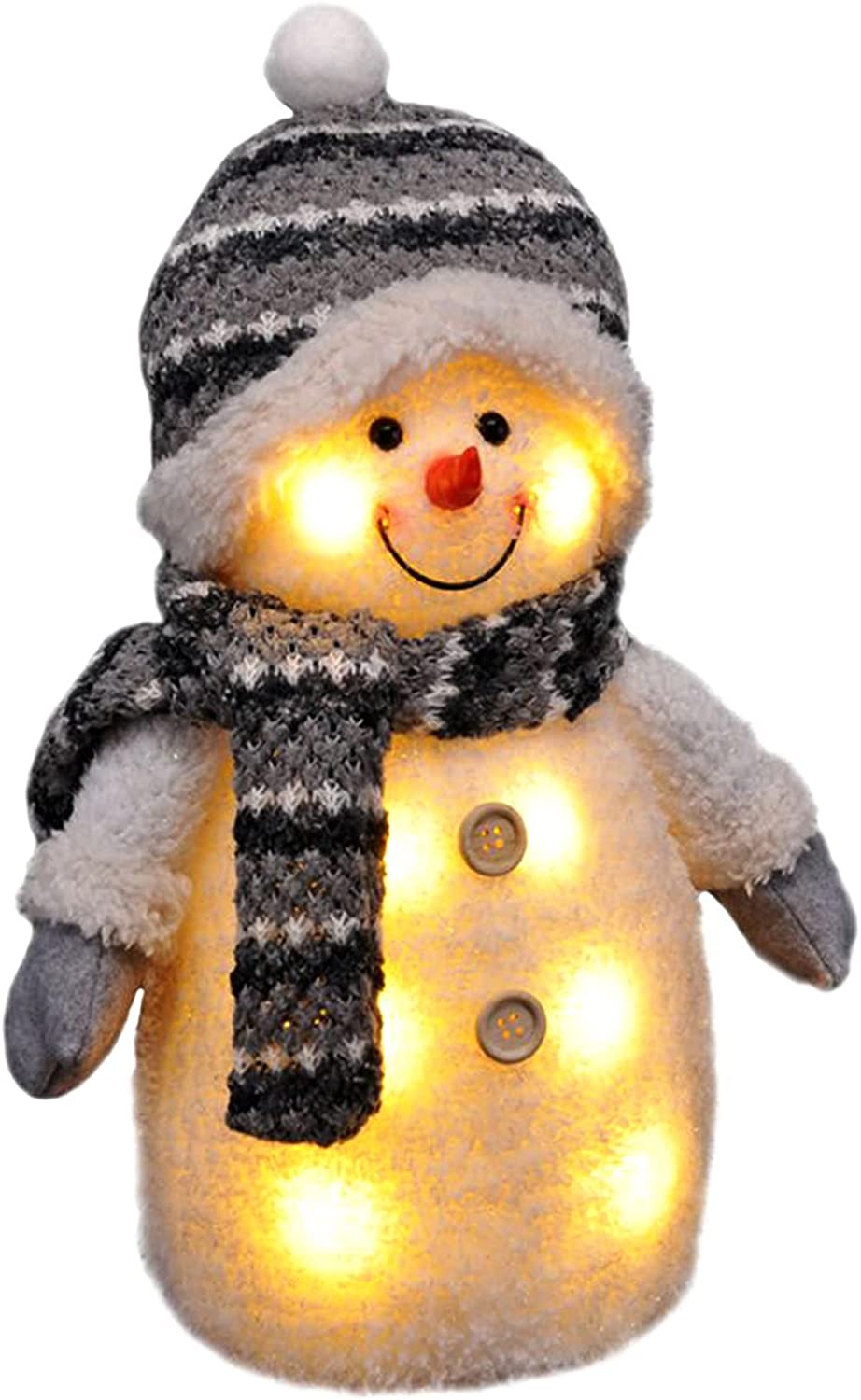Gravidus Cute LED Decorative Snowman Illuminated Decorative Figurine with S