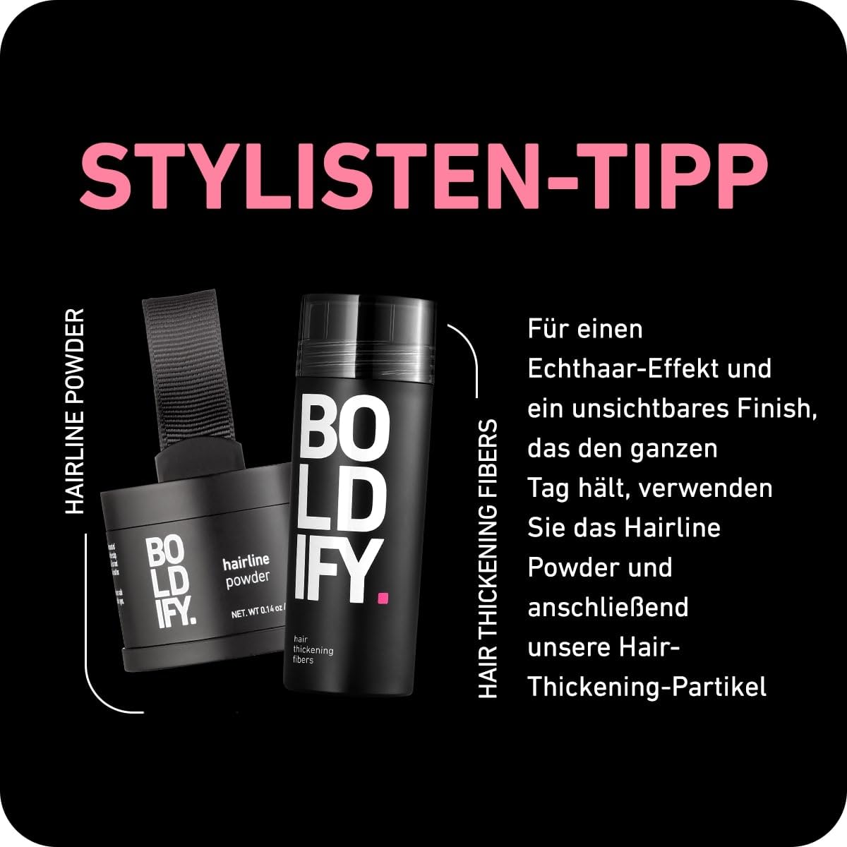 BOLDIFY Streuhaar für Dünner Werdendes Haar Dunkelblond, Unsichtbar, Natürlich, Große Flasche, 28 g, Kaschiert Haarausfall in 15 Sek, Haarverdichtung, Haarpuder für Feines Haar, Frauen/Männer, ‎dunkelblond