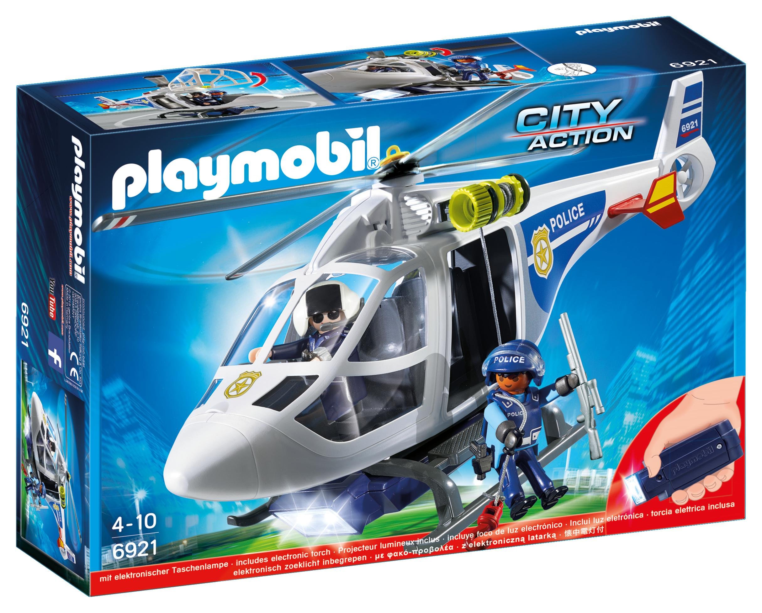 Playmobil Police Helicopter With Light Sighting