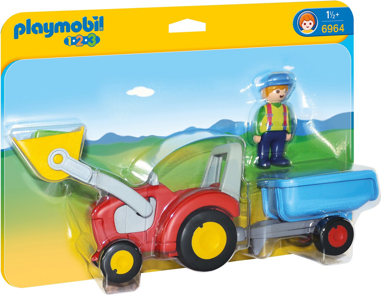 Playmobil Tractor With Shovel And Trailer