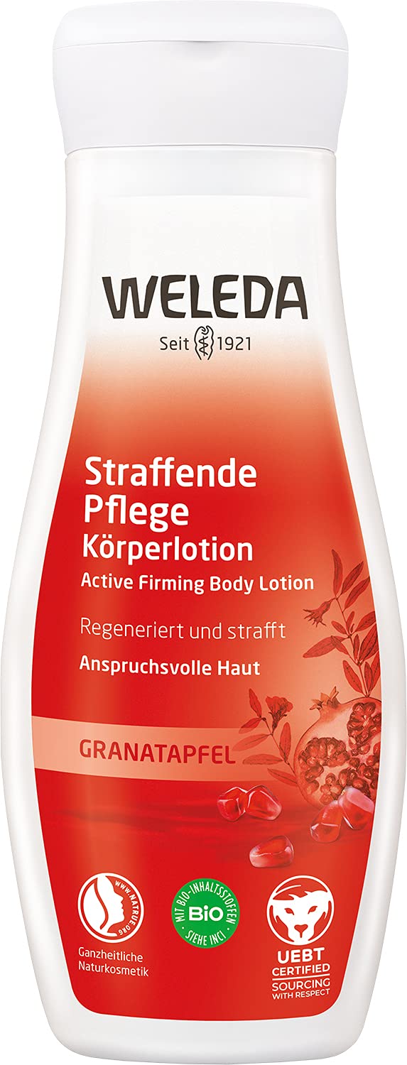 WELEDA Organic Pomegranate Firming Care Body Lotion - Inspirational Natural Cosmetics Body Lotion Regenerates, Firms & Tones Mature Skin for Care of Demanding Skin (1 x 200 ml)