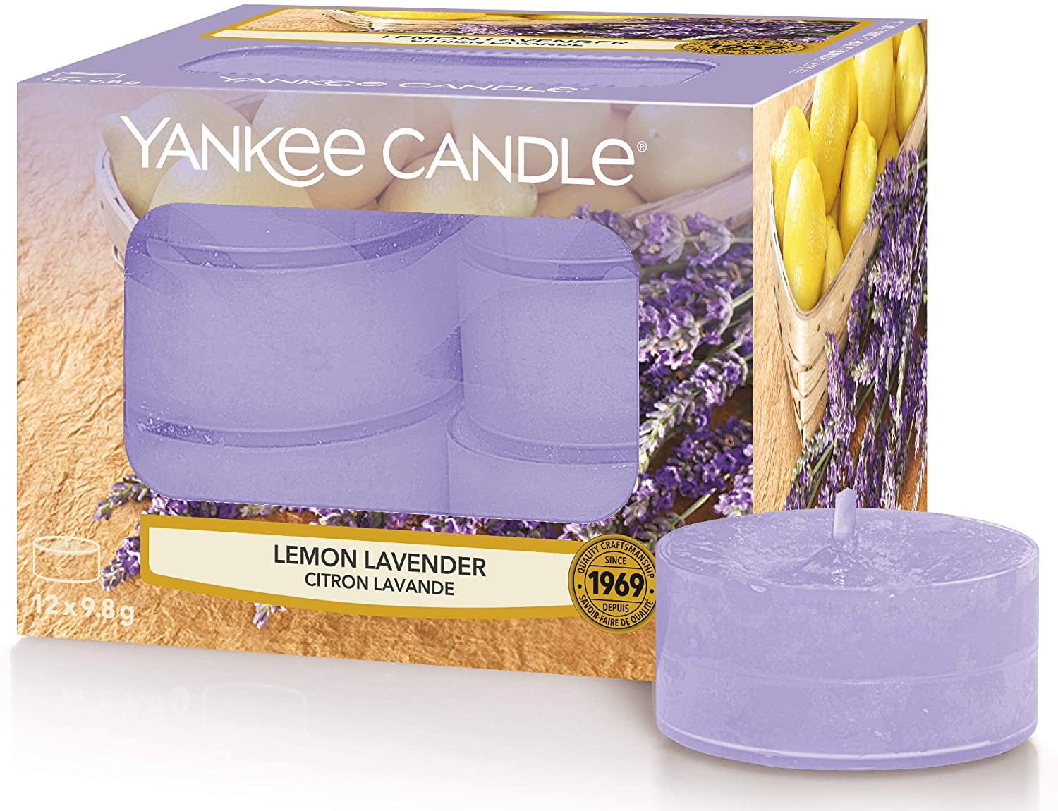 Yankee Candle Scented Tea Lights | Lemon Lavender | Pack Of 12