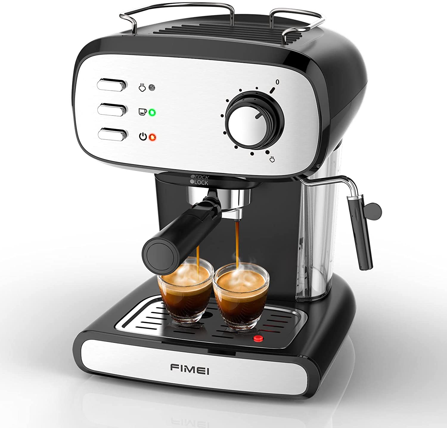 FIMEI Espresso Machine 20 Bar, 850 W Espresso Coffee Machine Upgrade, Portafilter Machine, with Milk Frothing Nozzle and 1.2 L Water Tank, for Latte Cappuccino