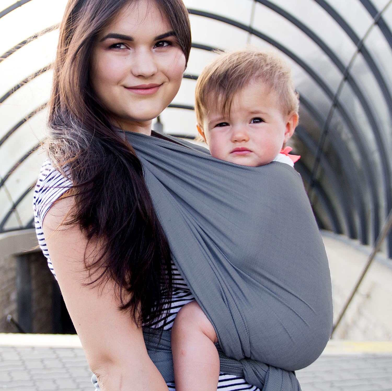 Hoppediz Woven baby sling from birth, 100% cotton, El Paso 4.60 m