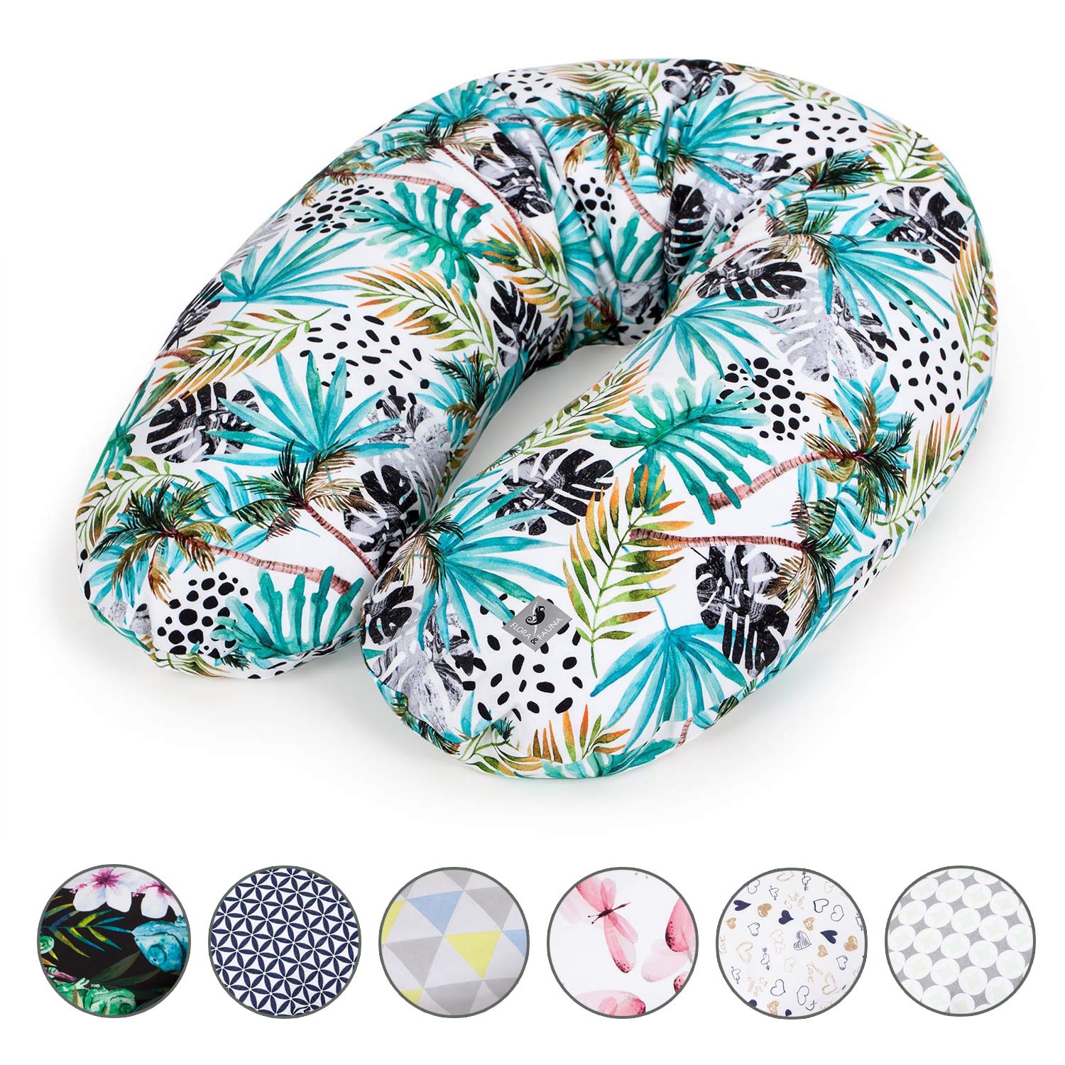 Ceba baby nursing pillow - 100 % cotton maternity pillow with EPS micro beads - certified according to Oeko-Tex Standard 100 - anti-allergic, child safe, comfortable - length 190 cm, multi