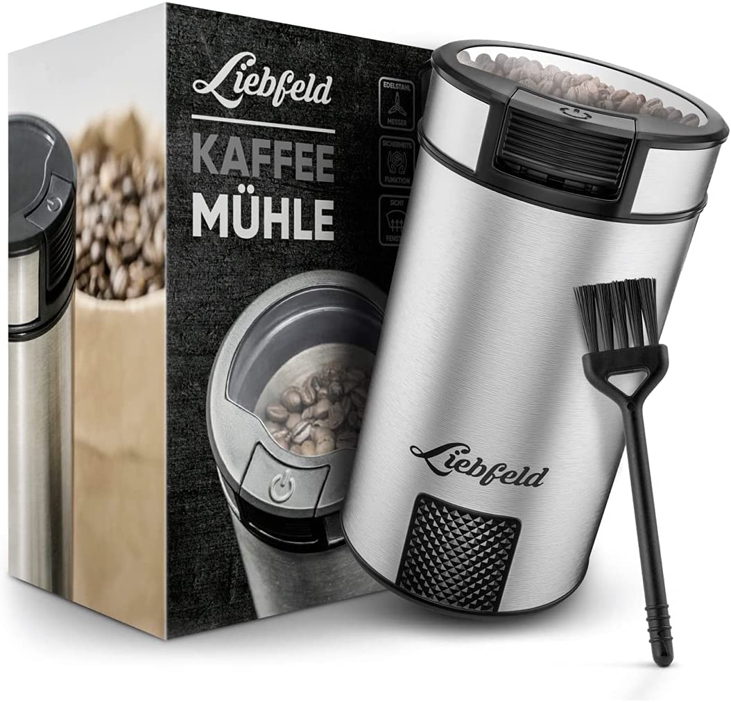 Liebfeld [200 W] Electric Coffee Grinder with 65 g Capacity I Electric Coffee Grinder with Stainless Steel Blade I Coffee Grinder for Nuts and Spices