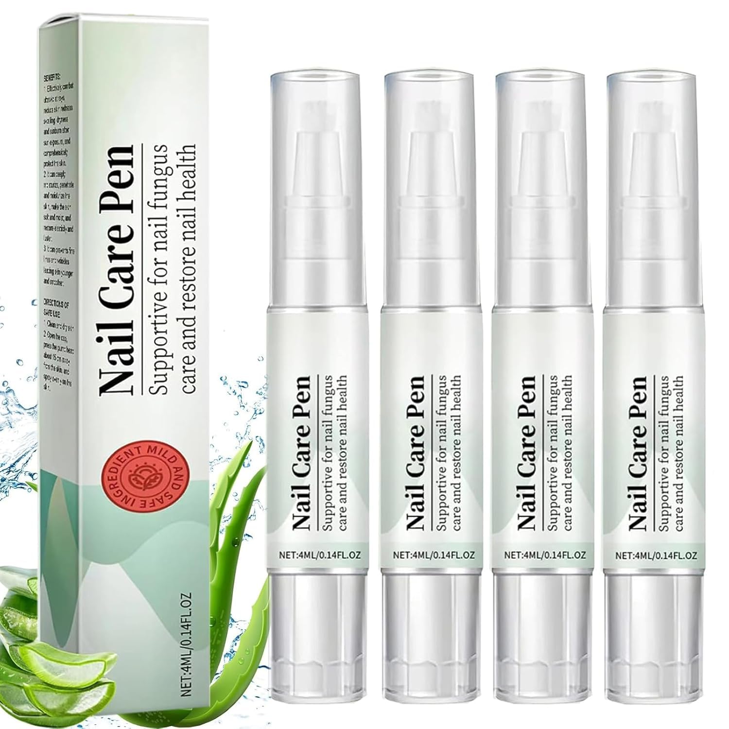 Pack of 4 Nail Care Pen - The Original, Nail Care Pen Nail Fungus Pen, Austria for Nourished Fingernails and Toenails with Tea Tree Oil, Vitamin E & Aloe Vera (Pack of 4)