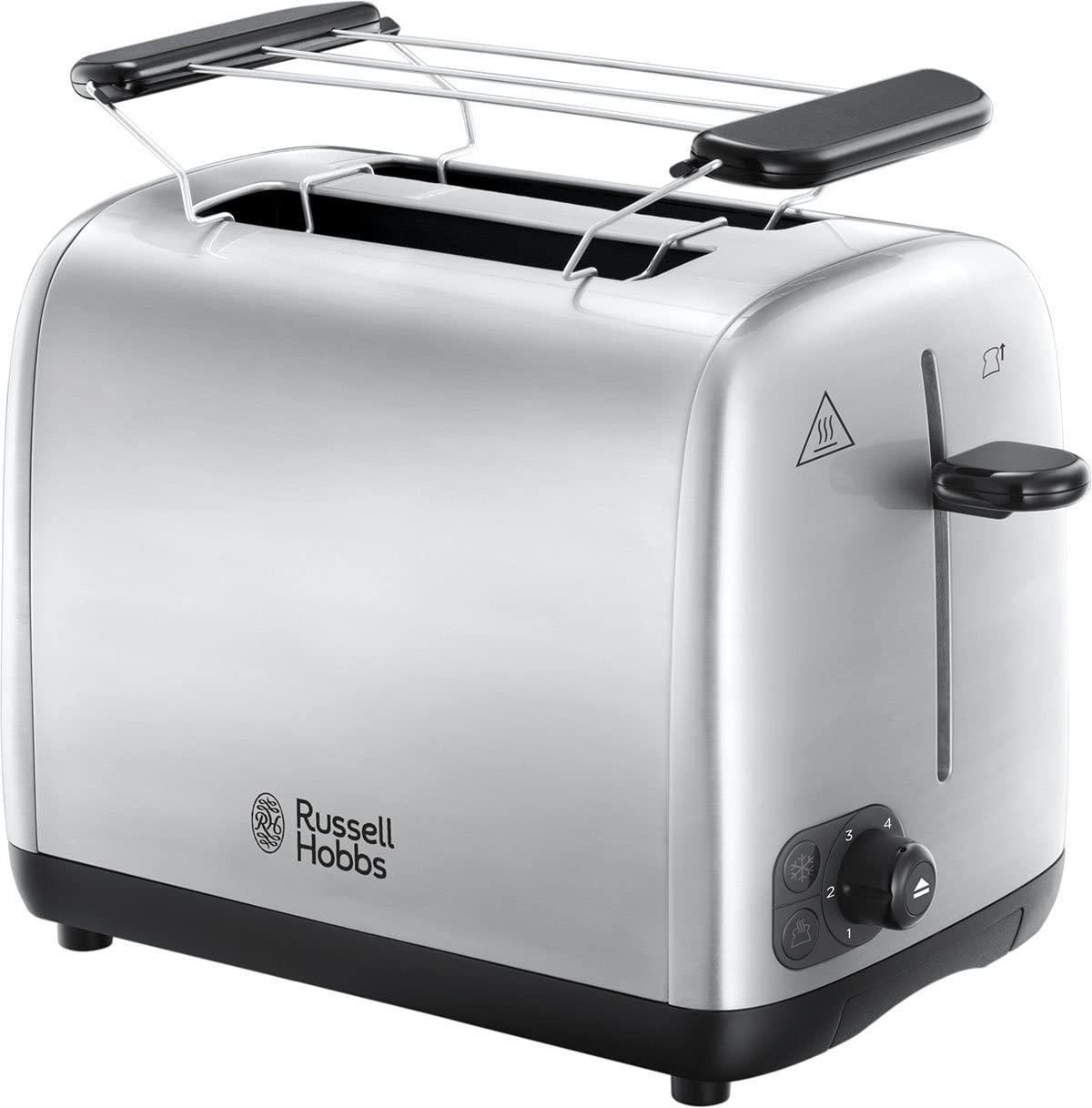 Russell Hobbs Toaster Adventure, Perfect Toast Technology, incl. Bun attachment, 6 adjustable browning levels + defrosting and warming function, 850 watts, 24080-56, stainless steel