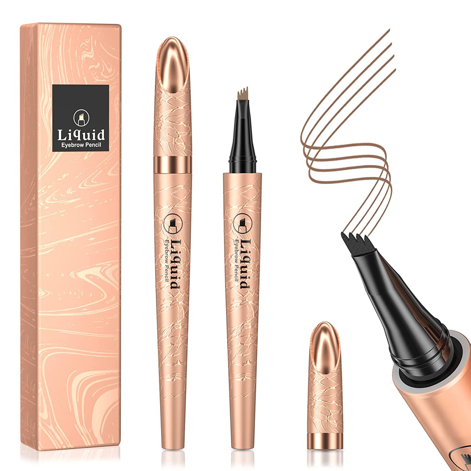 Housn Eyebrow Pencil, Eyebrow Pencil with fork Tip, Smudge-Proof, Waterproof Liquid Eyebrow Pencil, Quick Drying and Durable, Build a Highly Natural Make-up (01# Light Brown)