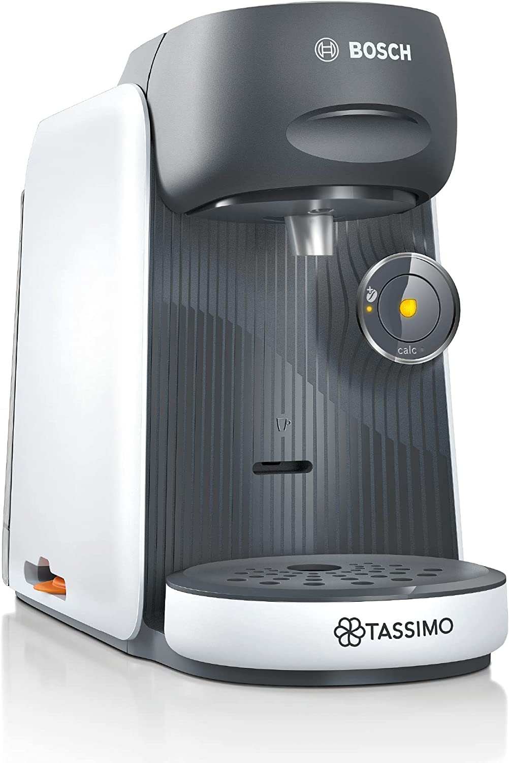 Tassimo Finesse Capsule Machine TAS16B4 Coffee Machine by Bosch, 70 Drinks, Intense Coffee at the Push, Automatic Shut-Off, Perfect Dosage, Space-Saving, 1400 W, White/Dark Grey